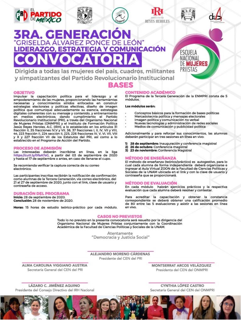 CONVOCATORIA PRI 13SEPT2020