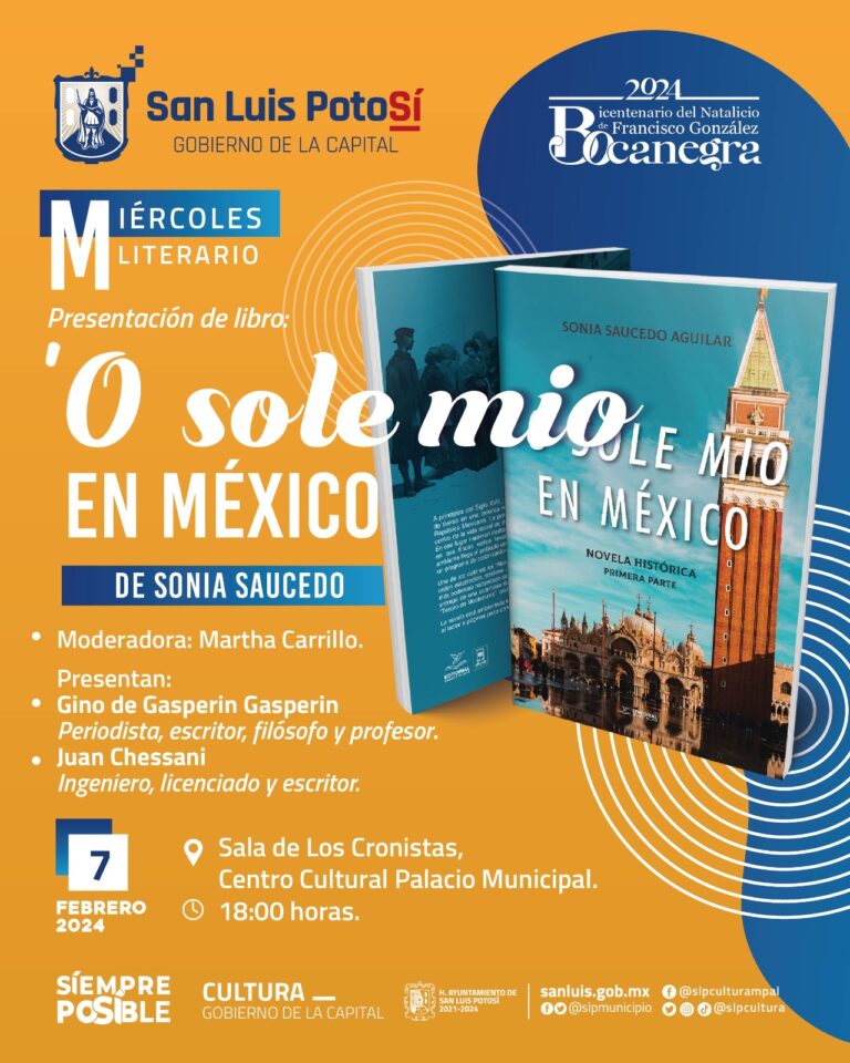 DCM 016- Miércoles Literario presenta novela histórica- _Oh, sole mío en México_ 01