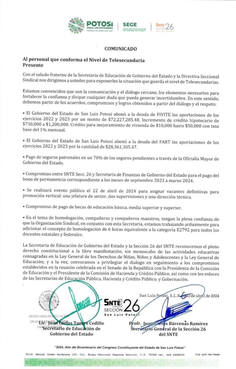 210424 9133, CUMPLEN ACUERDOS A FAVOR DE TRABAJADORES DE LA EDUCACIÓN